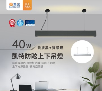 【燈王的店】舞光 LED 40W 凱特防眩上下吊燈 工廠辦公照明 上下打燈 LED-29024N 黑銀兩色