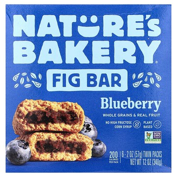Nature's Bakery, 無花果零食棒，藍莓味，6 對，每對 2 盎司（57 克）