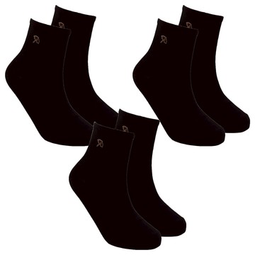 Arnold Palmer 雨傘牌 休閒短襪 舒適吸汗透氣 彈性襪口 台灣製  22~26cm  黑色 + 繡銀  3雙