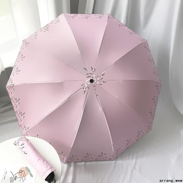 💖 雨傘 十骨大號雨傘印花小清新太陽傘黑膠防曬防紫外線遮陽晴雨兩用傘女