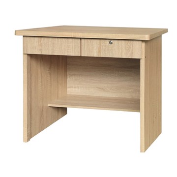 AS DESIGN雅司家具-內森兩抽附鎖3尺原切橡木色書桌-90x57x75cm(六色可選)