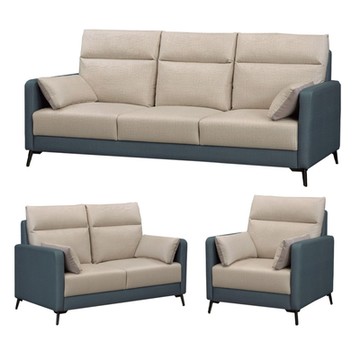 文創集 夏蘿皮革&涼感布雙面墊沙發椅組合(1+2+3人座組合)-203x95x103cm免組