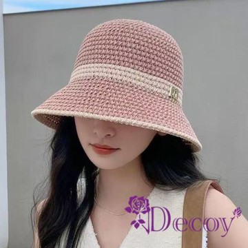 【Decoy】日韓百搭 草編透氣防曬圓盆漁夫帽/顏色可選