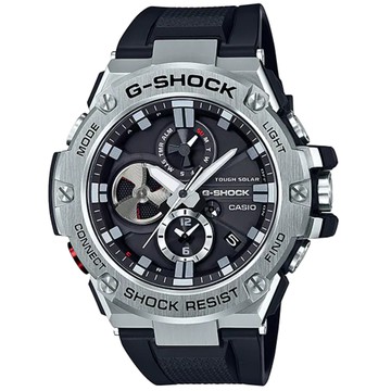 【CASIO 卡西歐】 G-SHOCK  G-STEEL 系列藍芽太陽能電力 高密度分層防護構造 GST-B100-1A_53.8mm