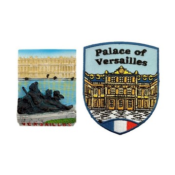 A-ONE 匯旺 冰箱磁貼 + 背膠補丁 2件組  磁貼(2.05 x 2.76in) + 布貼(2.5 x 3.1in)  法國凡爾賽宮 多色