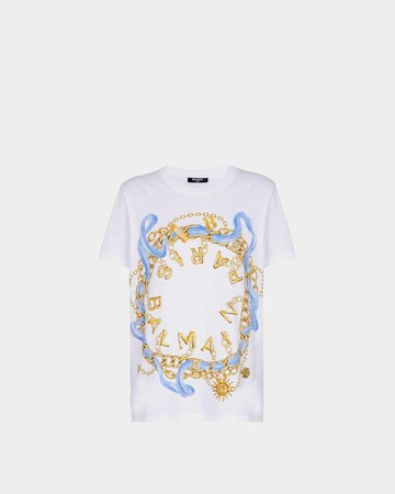 BALMAIN 鍊飾印花短袖 T-Shirt - S