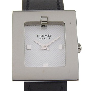 【日本直送】愛馬仕 HERMES Belt Watch 手錶 BE1.110 不鏽鋼x皮革 石英 指針式顯示 白色錶盤 женские【中古】