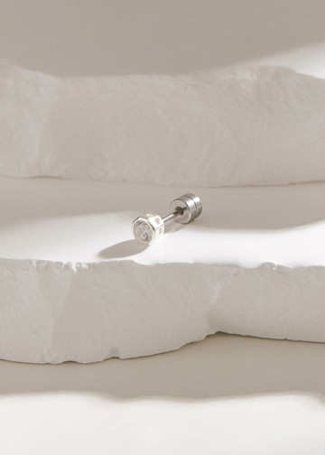 經典單鑽・轉珠醫療鋼針耳環(細針)