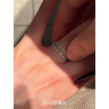 「織光星夢」S925純銀爆閃蕾絲疊戴戒指精致千金感氣質食指戒禮物