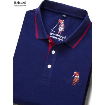 清倉特價高檔長袖翻領T恤男裝品牌夏裝POLO衫T有領帶領上衣服全棉