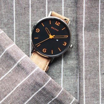 Teen系列 簡約時尚瘋馬皮錶帶中性錶 / AR-6701