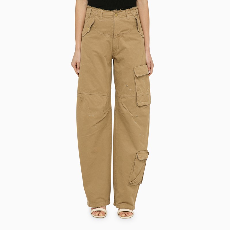 Rosalind cotton beige cargo trousers