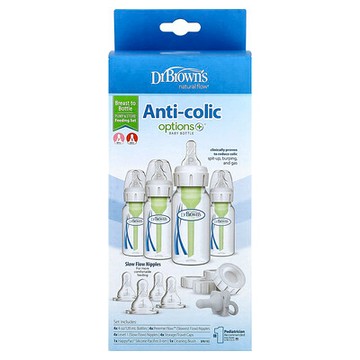 Dr. Brown's, Natural Flow®，Options+™，防脹氣嬰兒奶瓶，18 件套