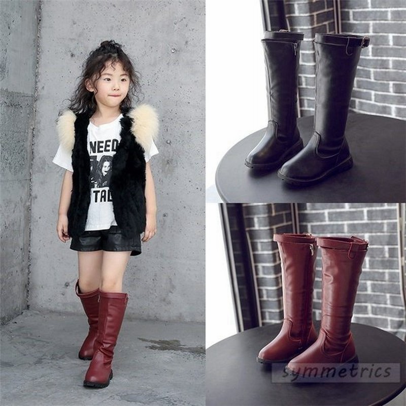 長靴 キッズ 裏起毛 子供靴 女の子 ブーツ キッズ ロングブーツ マーチンブーツ 靴 キッズシューズ ジュニア シューズ ローヒール 秋 冬 16 5cm 22 8cm 通販 Lineポイント最大0 5 Get Lineショッピング