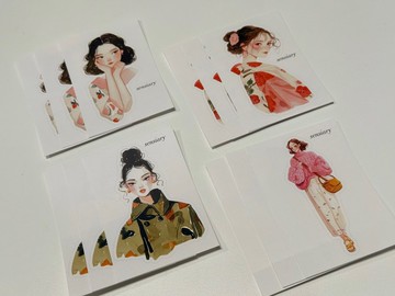 sensiary 亞洲風格插畫貼紙 12張入