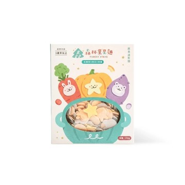 森林麵食 綜合星星麵-星兔熊款150g/盒 1歲半以上 副食品 育兒食品 嬰兒麵條 無鹽麵條 蔬果麵條