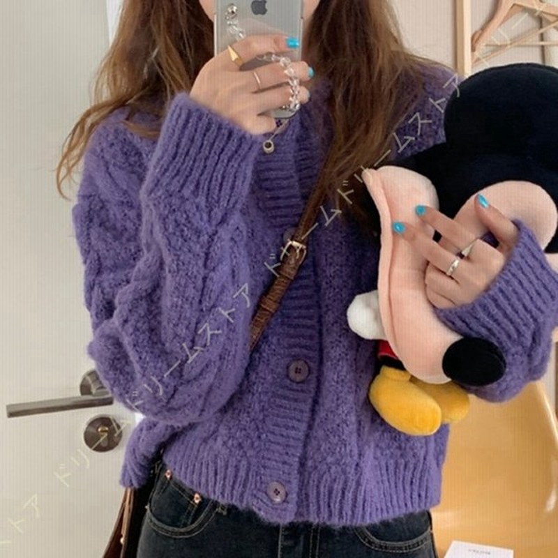 ケーブルカーディガン 長袖 レディース ざっくり編み ニット カーディガン ドロップショルダー 秋冬 大きいサイズ 厚手 可愛い シンプル オシャレ ゆったり S 通販 Lineポイント最大0 5 Get Lineショッピング