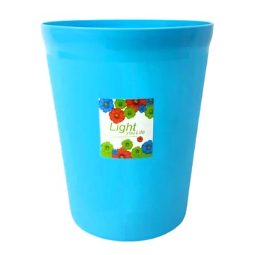 生活King 好運花 圓型中垃圾桶 2件組 9L容量 PP材質 台灣製  直徑230 x 280mm  藍色  1個