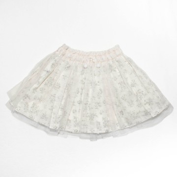 PIPPY 碎花網紗純棉短裙 米