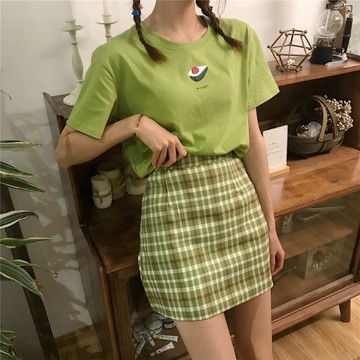 隔日到貨🔥T恤 B10386 姊妹閨蜜裝 套裝 棉質 短袖 T恤 韓版T-shirt  夏天 水果T  短袖 水果 裙子