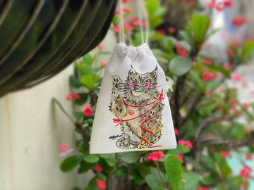 【禮物首選】猞猁貓 Lynxie 棉麻隨手束口袋