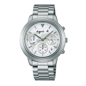 送禮首選★AGNES.B/時尚地圖腕錶/白/VD53-KQ00S  附提袋【全館滿額折價★APP下單點數4倍送】線上購買享_實體門市同步服務