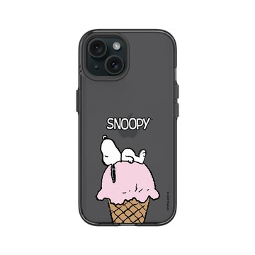 iPhone 15 Clear 酷墨灰 - 史努比 Snoopy - 冰淇淋甜筒