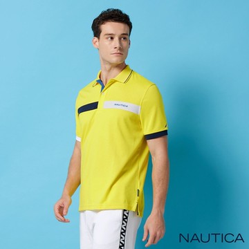 Nautica 男裝 吸濕排汗機能短袖POLO衫-黃色