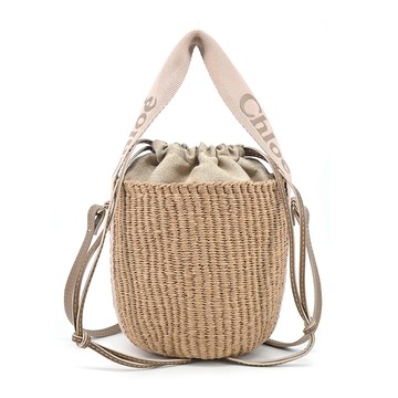 Chloe Woody Basket 草編水桶包(小號/粉色)