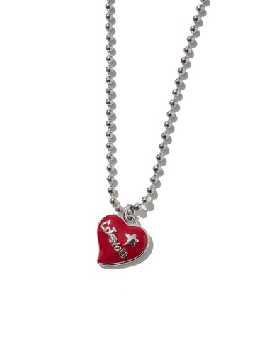 lotsyou Doodle Heart Star Necklace [Red]