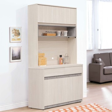 【Homelike】喜家居4尺高收納餐櫃(上下座)(2326)