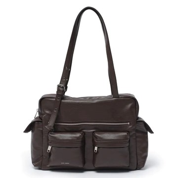 【SAMO ONDOH】Pocket Utility Bag L - nappa chocolate