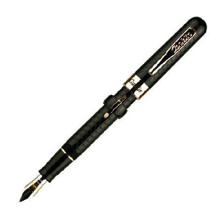 Conklin Mark Twain 三日月型万年筆 ブラックチェイス ローズゴールドトリム スタブニブ (CK71139)