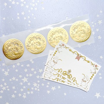 兔子浮雕貼紙與卡片組 | 禮物卡套組