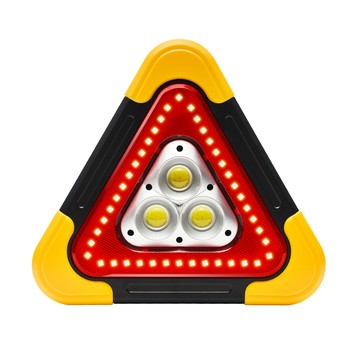 OMyCar 新一代(加大款)超亮太陽能LED三角警示燈-附USB充電線 緊急照明 車用燈 故障標誌 警示架 露營燈 夜間照明 地震必備