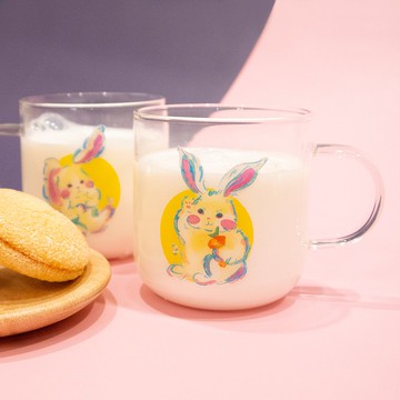 團圓月兔玻璃杯 - 立耳兔