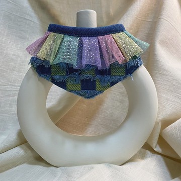 發裁手作。Facai Handmade 寵物領巾 毛孩瑪格領_銀點點蓬蓬裙