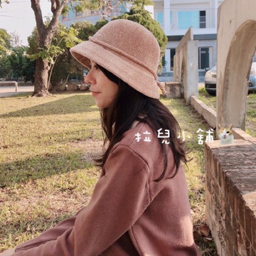 「拉兒小舖」台灣現貨 法式優雅 韓妞款 素面 雪尼漁夫帽 絨布遮陽帽
