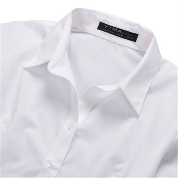 春裝棉質白襯衫女長袖修身OL大碼工作服襯衣工裝2024春秋新款百搭