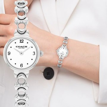 COACH Iris 簡約C字鍊帶造型女錶 開學換新季 送禮推薦-22mm CO14504651