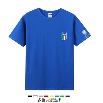 2024新款歐洲杯意大利隊T恤ITALIA男女夏季足球運動休閑短袖t衣服