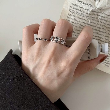 快速出貨▾附電子發票 玫瑰戒指 冷淡風戒指 碎鑽戒指 細戒指 造型搭配 尾戒 點綴配件 情侶戒指 對戒 造型戒指