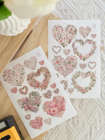 花漾愛心透明貼紙