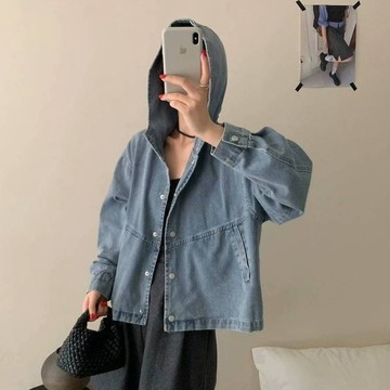 平價衣著 復古風 寬鬆牛仔外套 罩衫 慵懶風長袖牛仔襯衫 牛仔外套 帽T 牛仔襯衫 男友風 美式外套 夾克 寬鬆外套