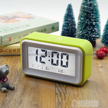 鬧鐘語音報時鬧鐘錶靜音錶音樂鬧鈴電子盲人夜光學生時鐘簡約創意床頭 【麥田印象】
