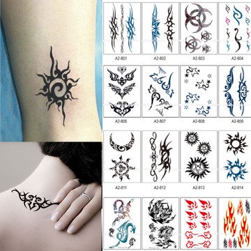 熱門圖騰 小清新款 共2000款👑大邱紋身👑【T08A】DaQie防水 紋身 貼紙 刺青 貼紙 半甲 鬼頭 關公 T08