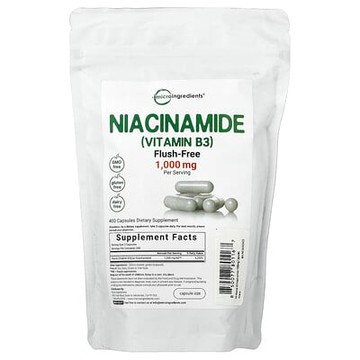 Micro Ingredients, Niacinamide (Vitamin B3), 400 Capsules (500 mg per Capsule)