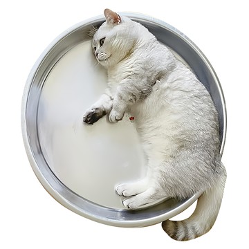 四季通用貓咪夏季鋁盆貓窩涼鍋夏天降溫神器  46cm  1個  銀色