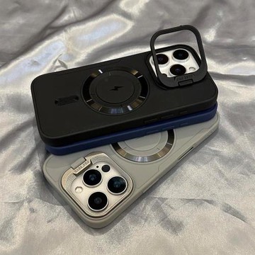 適用iphone15promax蘋果16手機殼簡約高級感磁吸鏡頭支架14全包13