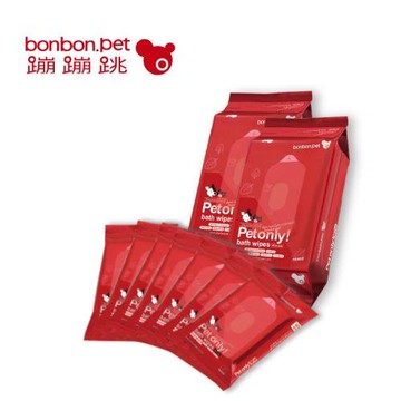 蹦蹦跳 寵物專用濕紙巾 家庭包(青草香)X2入+隨身包(無香)X 8入